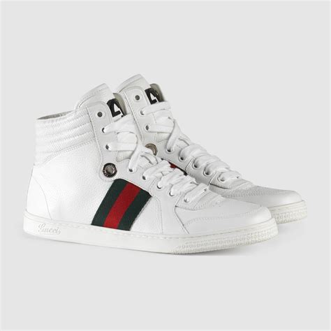 ladies white gucci sneakers|white high top Gucci sneakers.